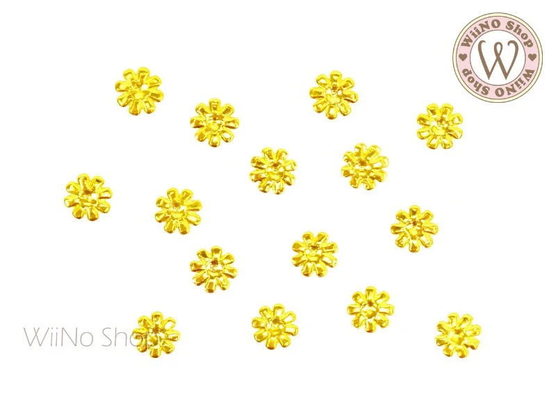 Neon nail gel tones-Gold Daisy Metal Studs - 10 pcs