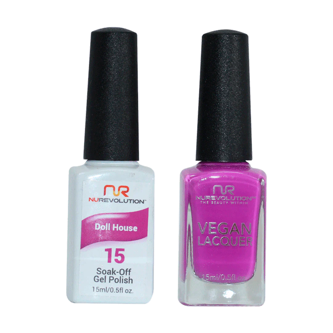 Travel-size nail holder-NuRevolution Trio Duo Gel & Lacquer 015 Doll House