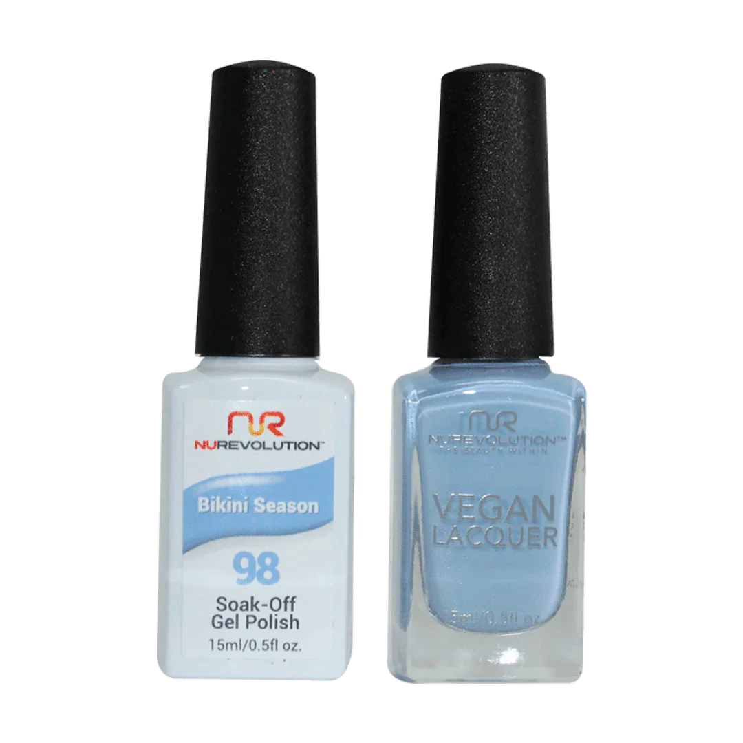 Iridescent nail varnish-NuRevolution Trio Duo Gel & Lacquer 098 Bikini Season