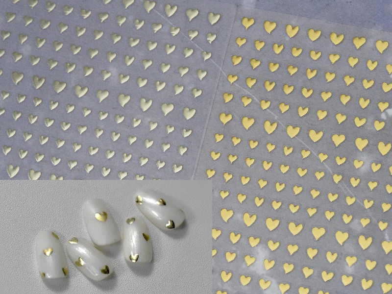 Organic nail remover-Gilding Metallic Finish Heart Nail Sticker