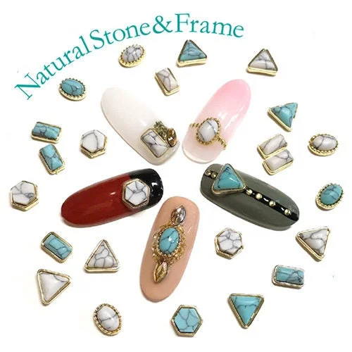 Neutral nail gel colors-5 pcs Marble geometrical nail decoration