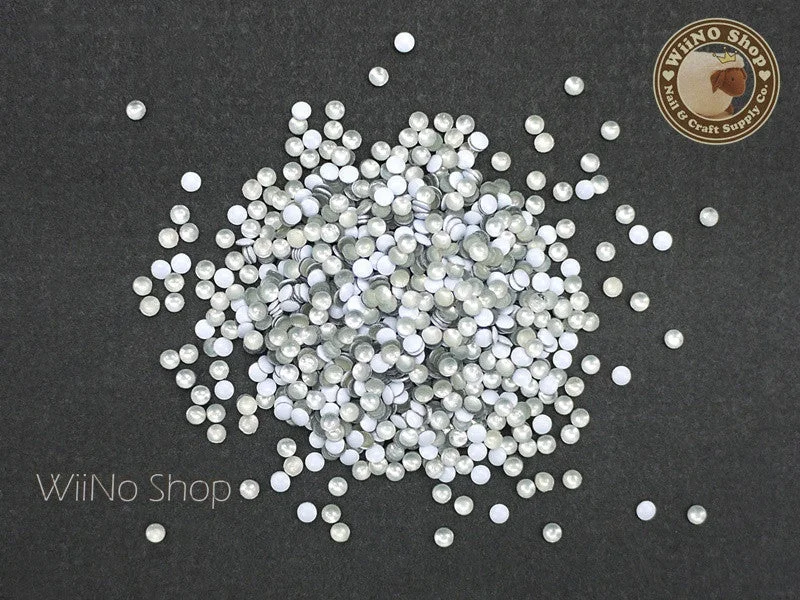 Strong nail adhesive-2mm White Round Metal Studs - 100 pcs