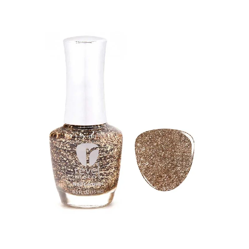 Sparkly nail gel finish-P378 Prosecco Gold Glitter Nail Polish