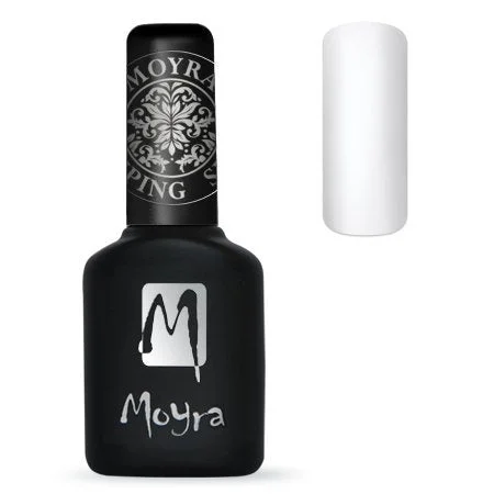 Velvet nail polish topper-Moyra - FP 02 White Foil Stamping Polish