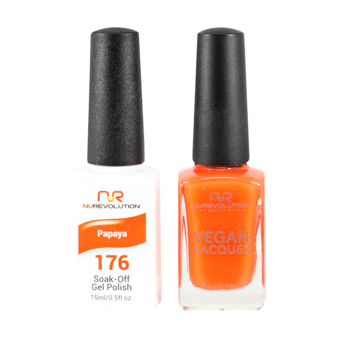 Cordless nail curing lamp-NuRevolution Trio Duo Gel & Lacquer 176 Papaya