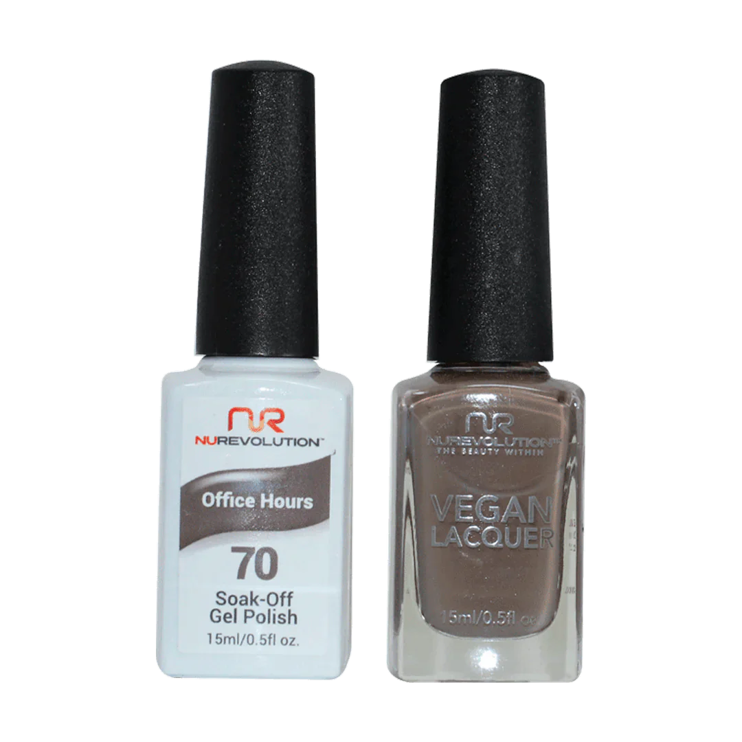 Shimmery nail art decals-NuRevolution Trio Duo Gel & Lacquer 070 Office Hour