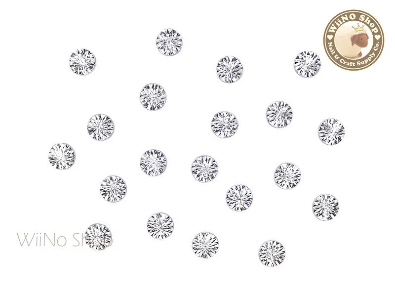 Sparkle nail art rhinestones-6mm Silver Cannage Pattern Round Metal Studs - 10 pcs