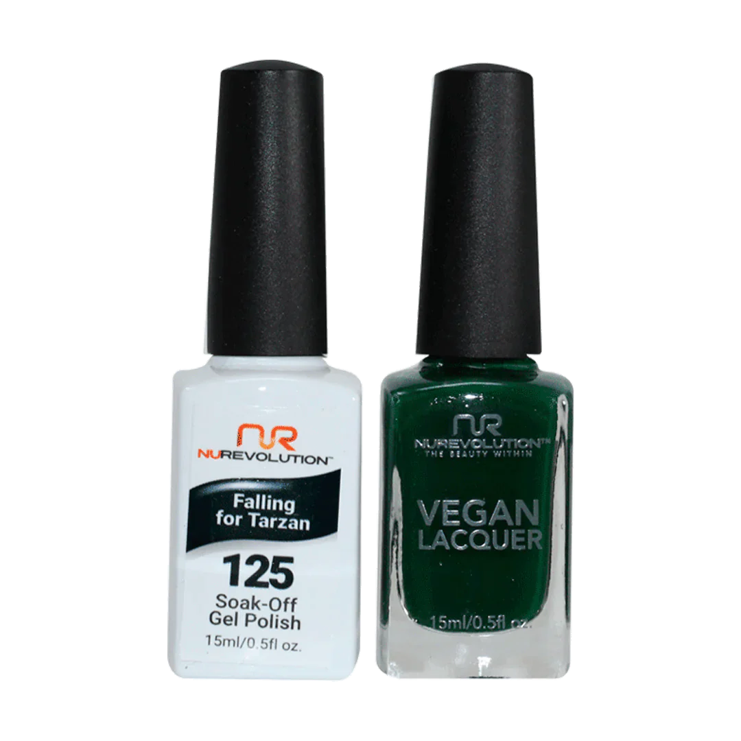 Glitter nail polish top coat-NuRevolution Trio Duo Gel & Lacquer 125 Falling of Tarzan