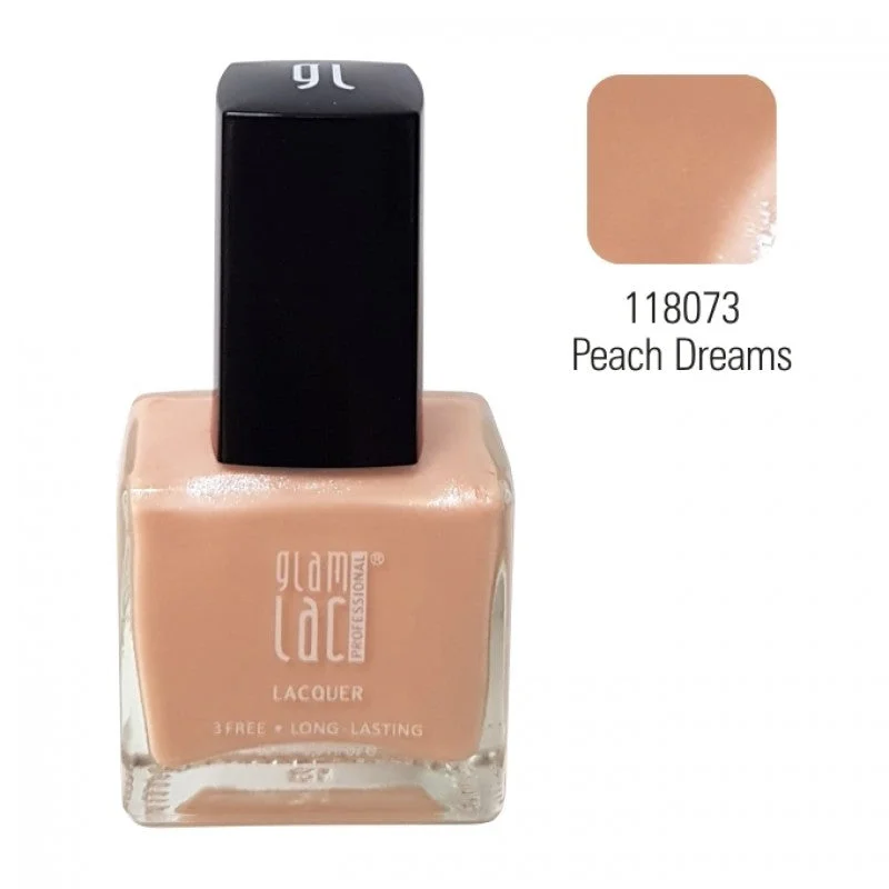 Breathable nail gel polish-GlamLac gel effect nail lacquer polish 15 ml, 118073 PEACH DREAMS