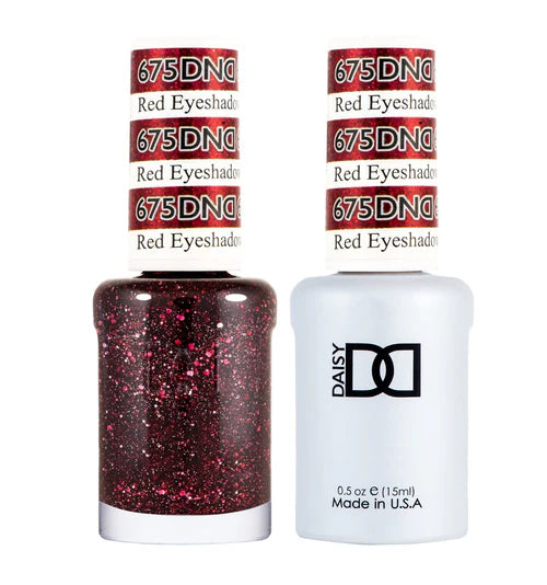 Glitter nail polish top coat-DND Duo - Red Eyeshadow - 675