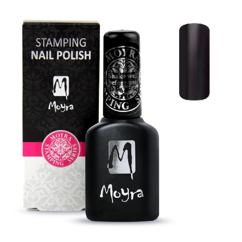 Glitter nail polish sealant-Moyra - Smart Polish (Slow-Drying) SPS01 Black Stamping Polish