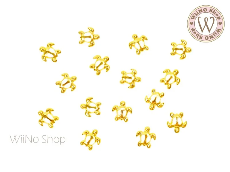 Neon nail gel polish-Gold Sea Turtle Metal Studs - 10 pcs