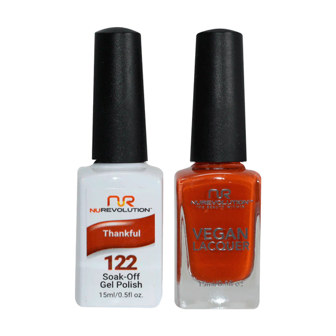 Matte nail gel sealant-NuRevolution Trio Duo Gel & Lacquer 122 Thankful