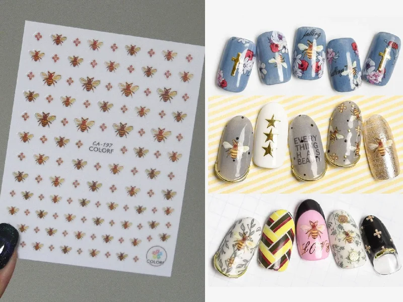 Rhinestone nail art gems-Bee Nail Art Sticker