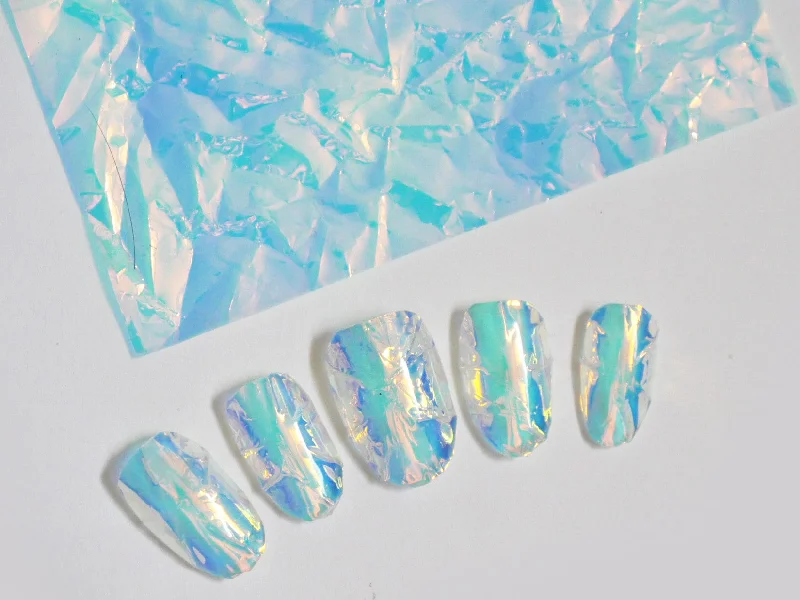 Bold nail polish colors-1pc Glass Wrinkled Polar Light Paper Nail Art Decal