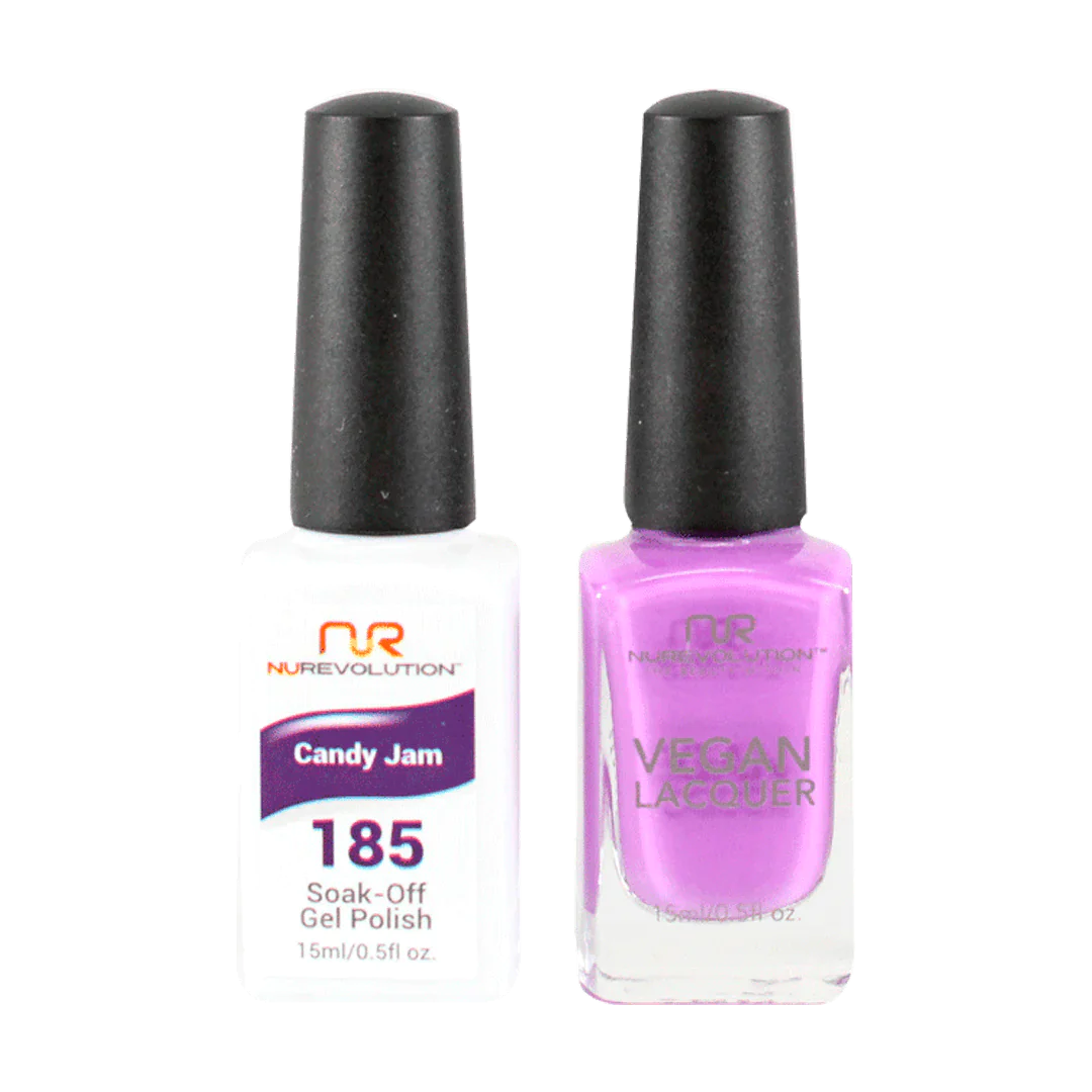 Strong nail glue-NuRevolution Trio Duo Gel & Lacquer 185 Candy Jam