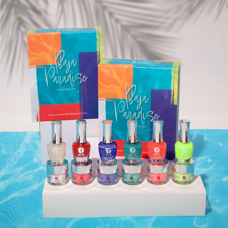 Pastel nail polish tones-Baja Paradise Dip Powder + Nail Polish Collection