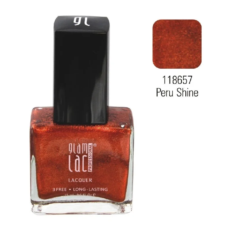 Professional nail acrylic sets-GlamLac gel effect nail lacquer polish 15 ml, 118657 PERU SHINE