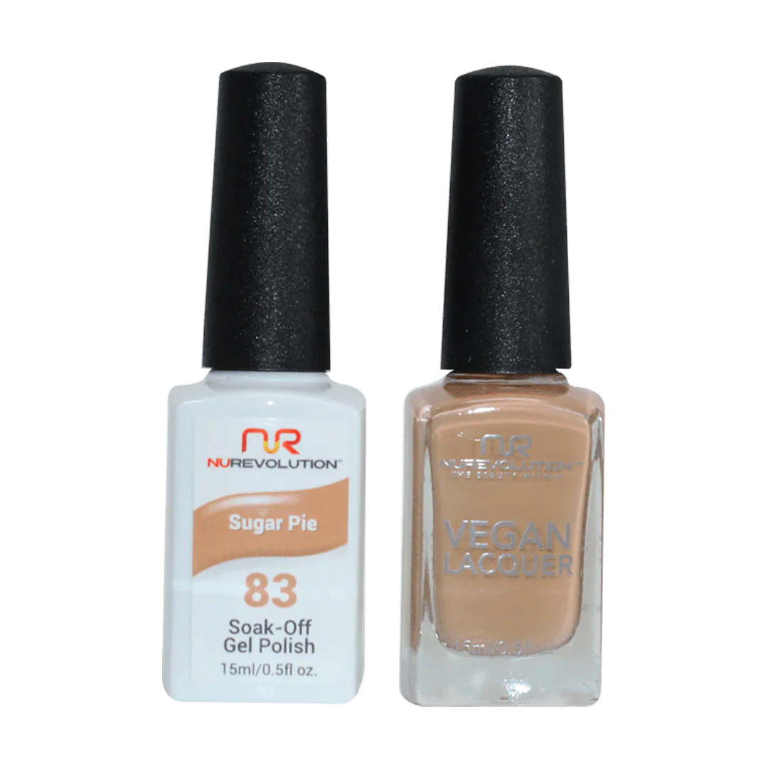 Matte nail gel finish-NuRevolution Trio Duo Gel & Lacquer 083 Sugar Pie