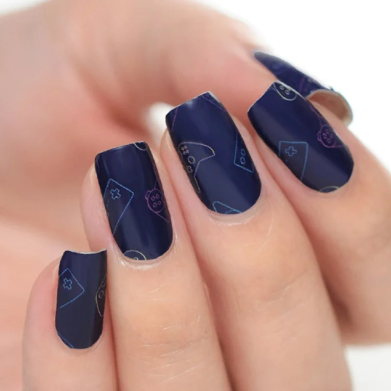 Anti-fade nail top coat-Nail Polish Stickers Game Over