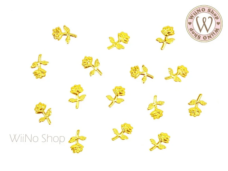 Non-toxic nail remover liquid-Gold Rose Metal Studs - 10 pcs