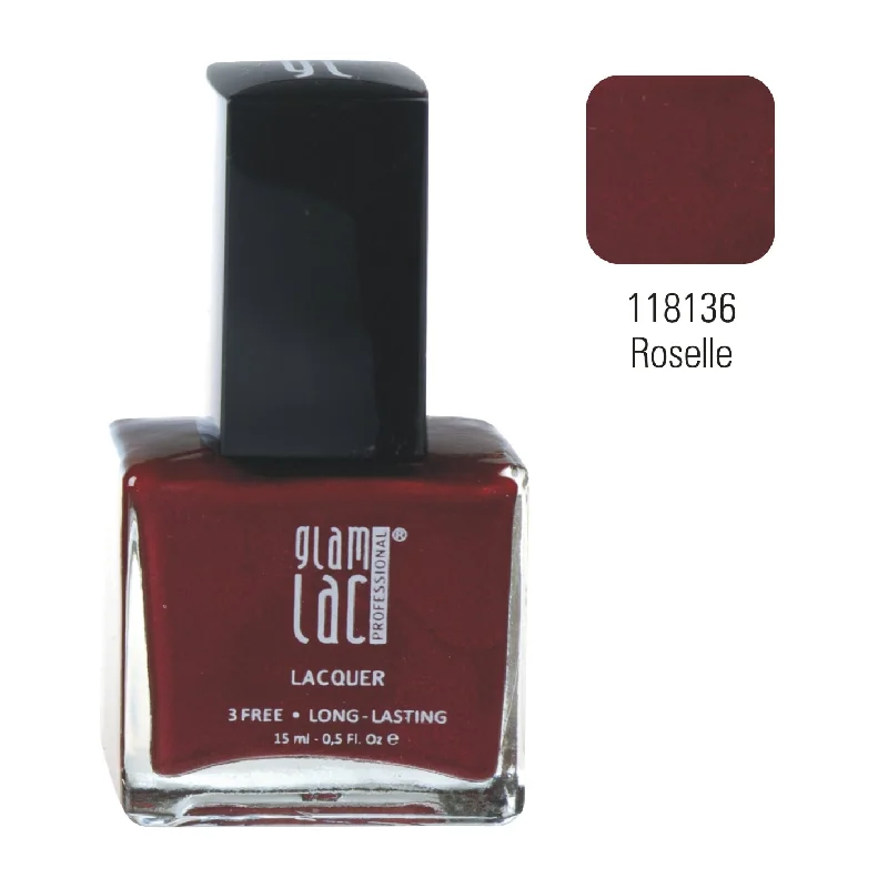 Quick-set nail top coat-GlamLac gel effect nail lacquer polish 15 ml, 118136 ROSELLE