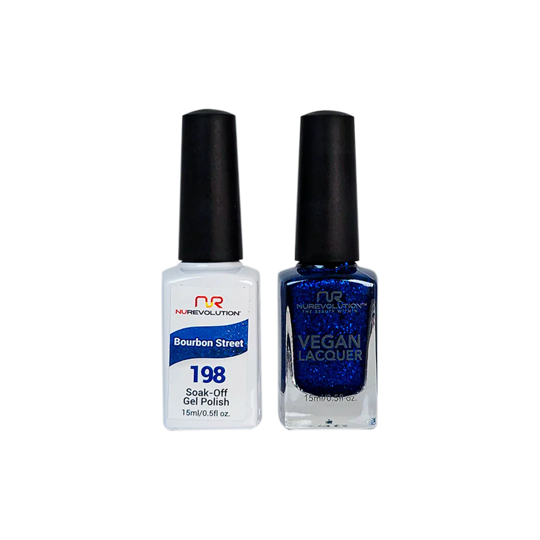 Instant-set nail gloss-NuRevolution Trio Duo Gel & Lacquer 198 Bourbon Street