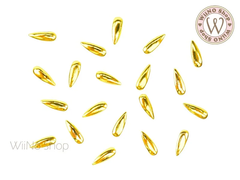 Neutral nail varnish shades-2 x 6mm Gold Long Drop Metal Studs - 25 pcs