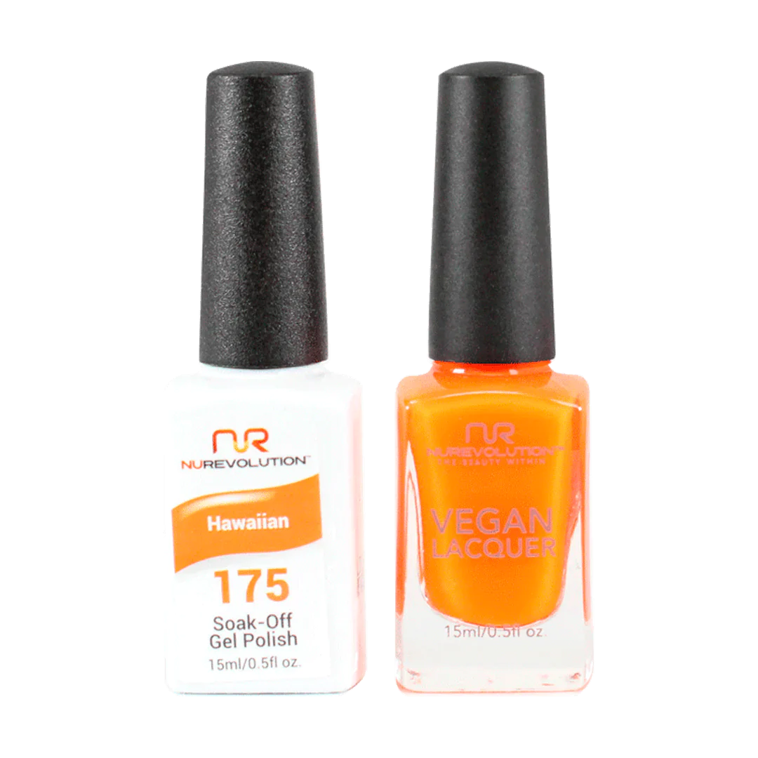 Vibrant nail lacquer-NuRevolution Trio Duo Gel & Lacquer 175 Hawaiian