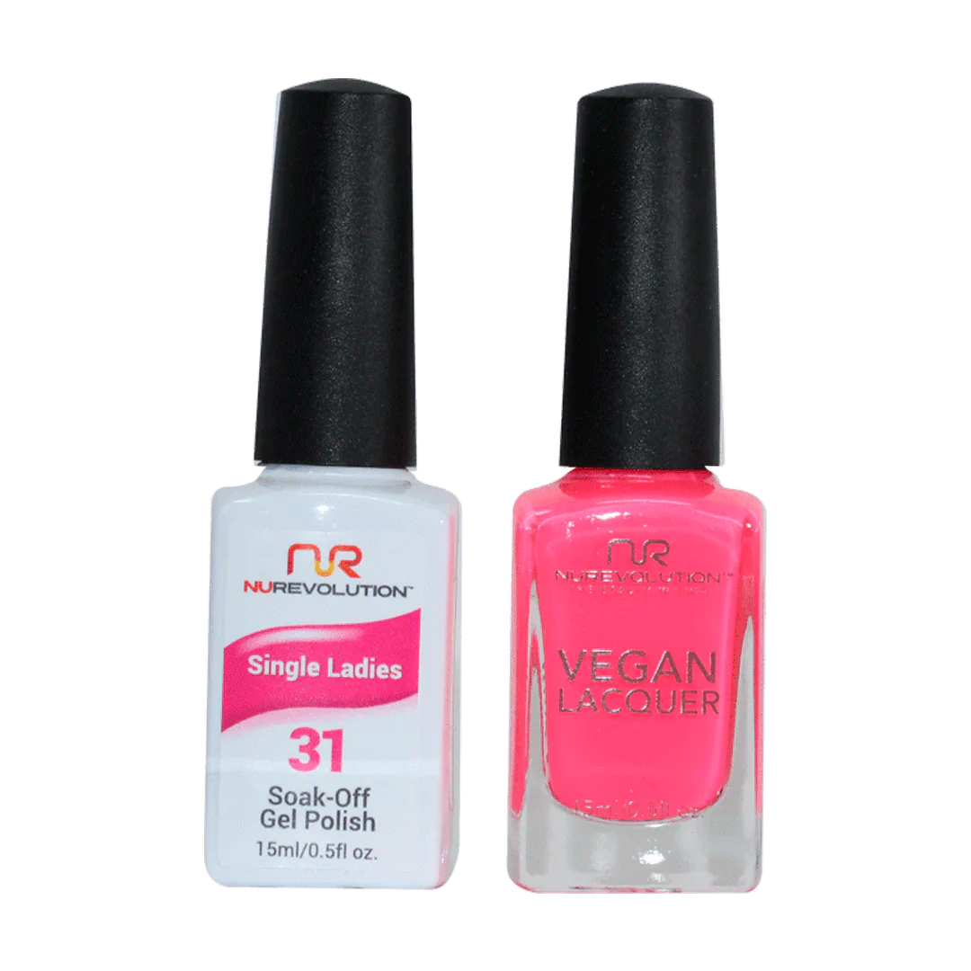 Fast-dry nail top coat-NuRevolution Trio Duo Gel & Lacquer 031 Single Ladies