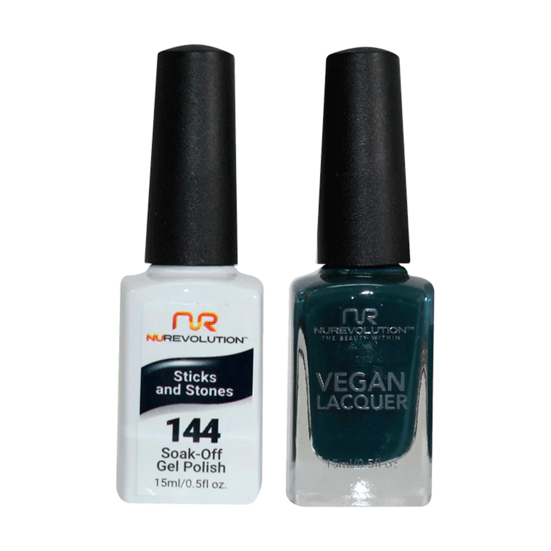 Anti-chip nail sealant-NuRevolution Trio Duo Gel & Lacquer 144 Sticks and Stones