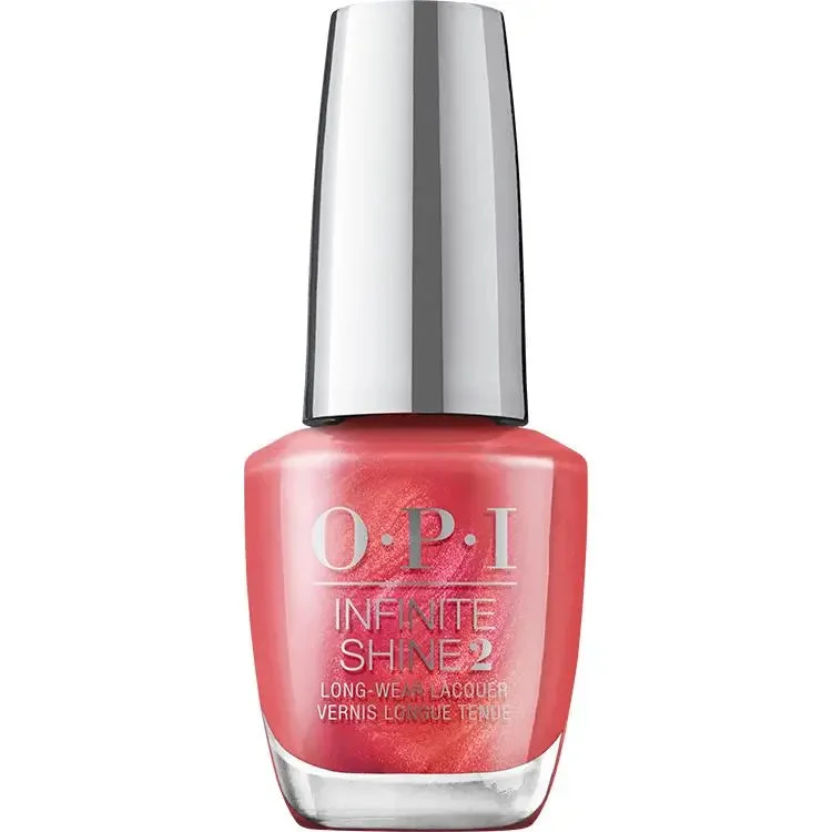 Anti-chip nail varnish-OPI Infinite Shine Paint The Tinseltown Red