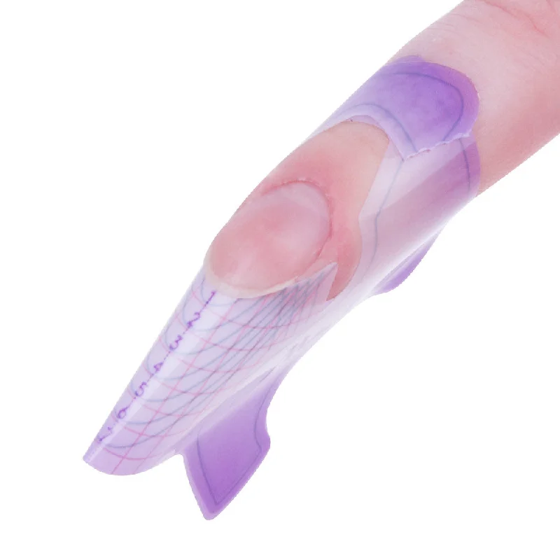 Portable UV nail dryer-Molly Lac nail extension form template stickers FLEXIBLE purple, 10 pcs