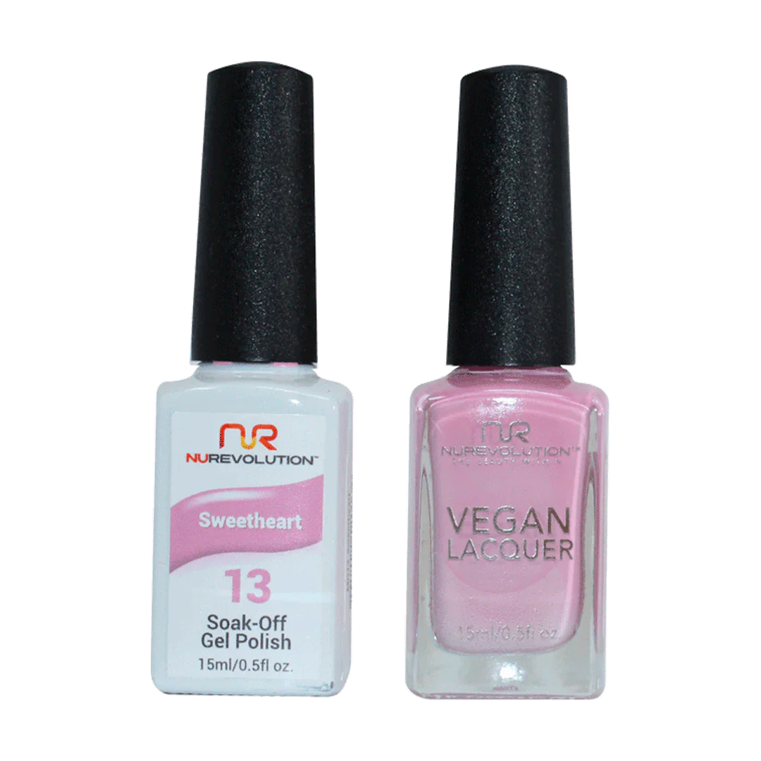 Anti-fade nail polish-NuRevolution Trio Duo Gel & Lacquer 013 Sweetheart Gel