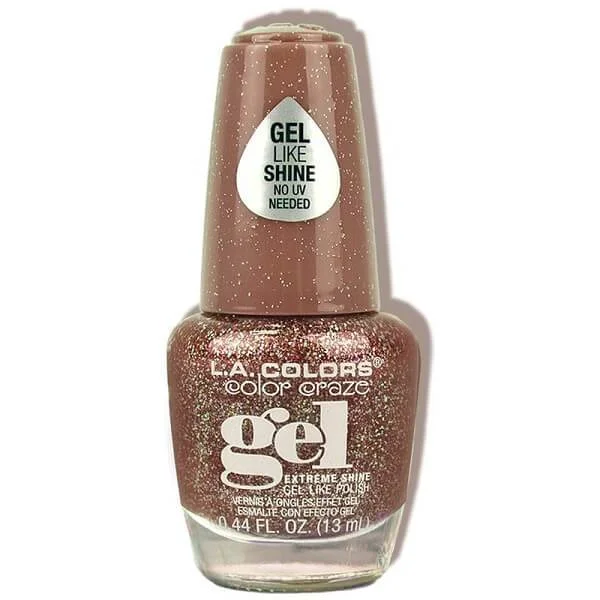 Strong-hold nail glue-LA Colors Hyped Shimmer Gel Polish