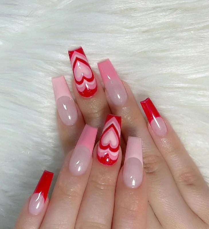 UV-resistant nail kits-Wholesale Plastic French Heart Nail Stickers