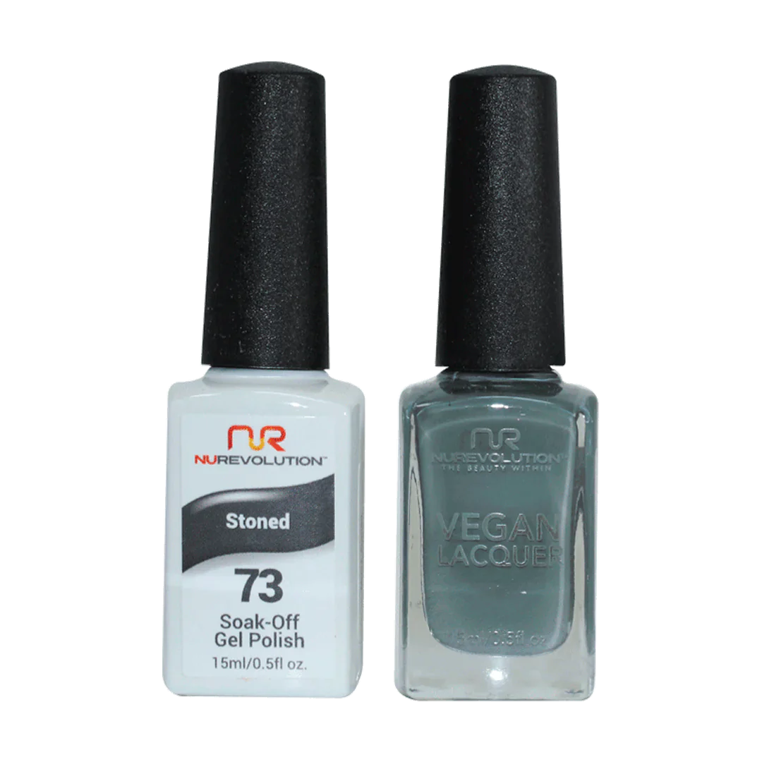 Organic nail gel polish-NuRevolution Trio Duo Gel & Lacquer 073 Stoned