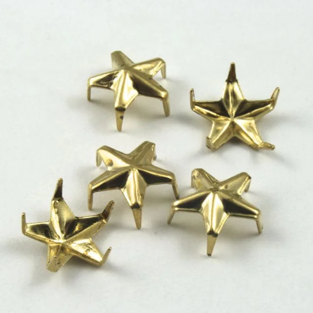 Rapid-dry nail sealant-8mm Gold Star Stud (20 Pcs) #125