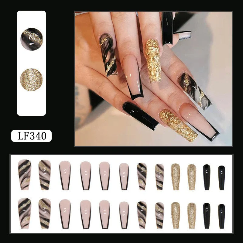 Matte nail gel finish-Wholesale Plastic Shiny Black Gold Wearable Armor