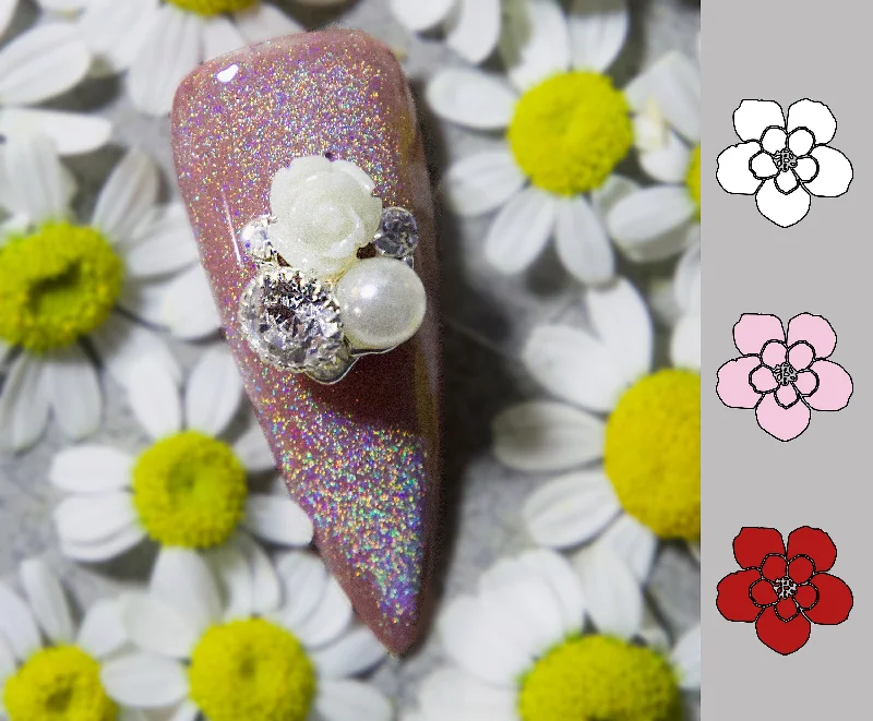 Professional nail acrylic powder-4 pcs Rose flower Nail Jewelry /floral nail art charm