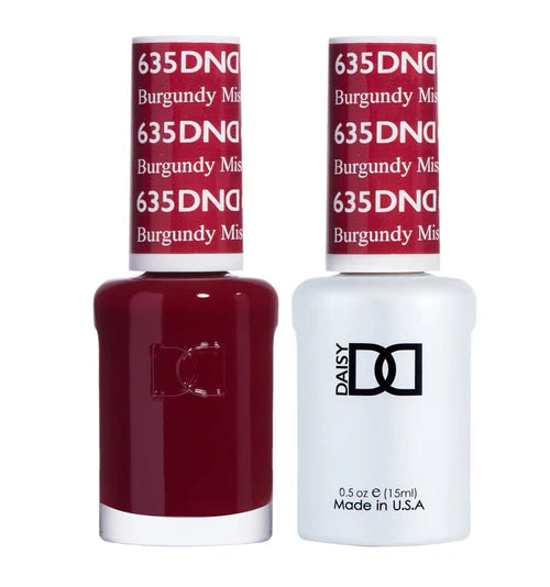 Neon nail polish tones-DND Duo - Burgandy Mist - 635