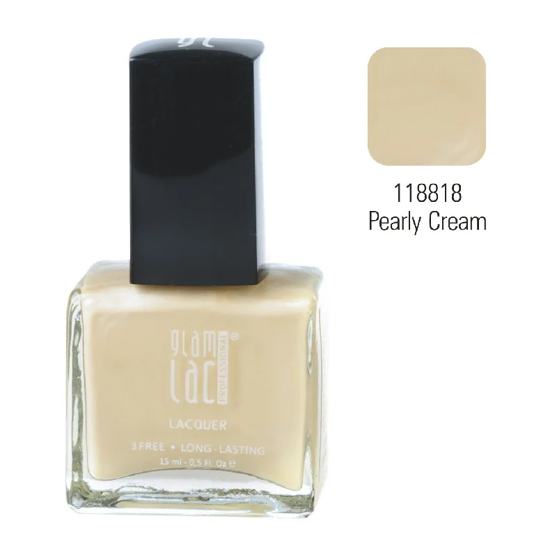 Anti-chip nail gel polish-SALE! GlamLac gel effect nail lacquer polish 15 ml, 118818 PEARLY CREAM