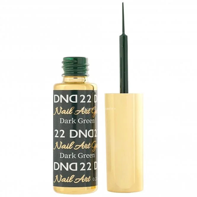 Protective nail gel finish-DND Gel Gel Art Liners Gel Polish - Dark Green 22 - 9ml