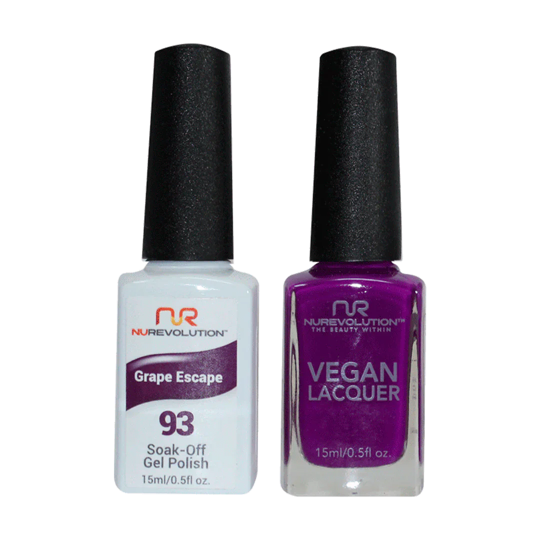 Travel-size nail organizer-NuRevolution Trio Duo Gel & Lacquer 093 Grape Escape