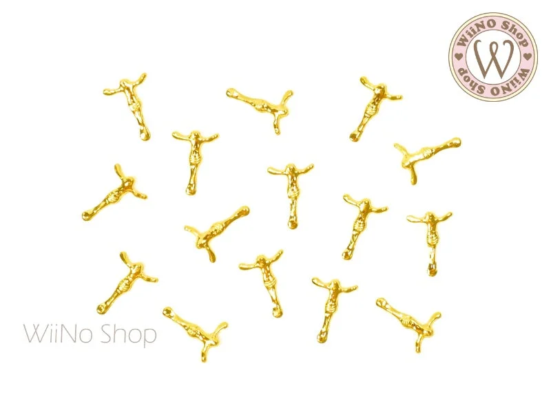 Portable manicure kit-Gold Jesus Metal Studs - 10 pcs