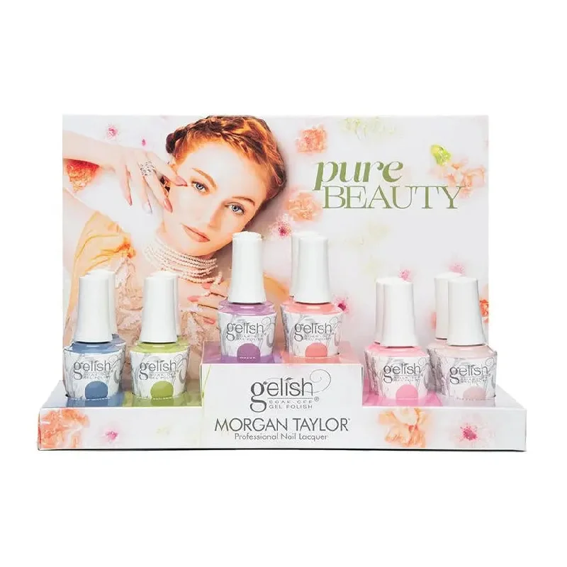 Durable nail polish topper-Gelish Soak-Off Gel Polish Pure Beauty Collection 12 Piece Display