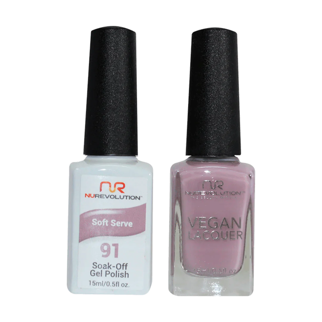 Odor-free nail acrylic-NuRevolution Trio Duo Gel & Lacquer 091 Soft Serve