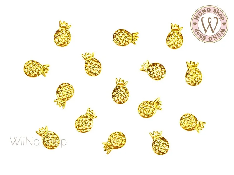 Organic nail polish remover-Gold Pineapple Metal Studs (4x6/5x8mm)