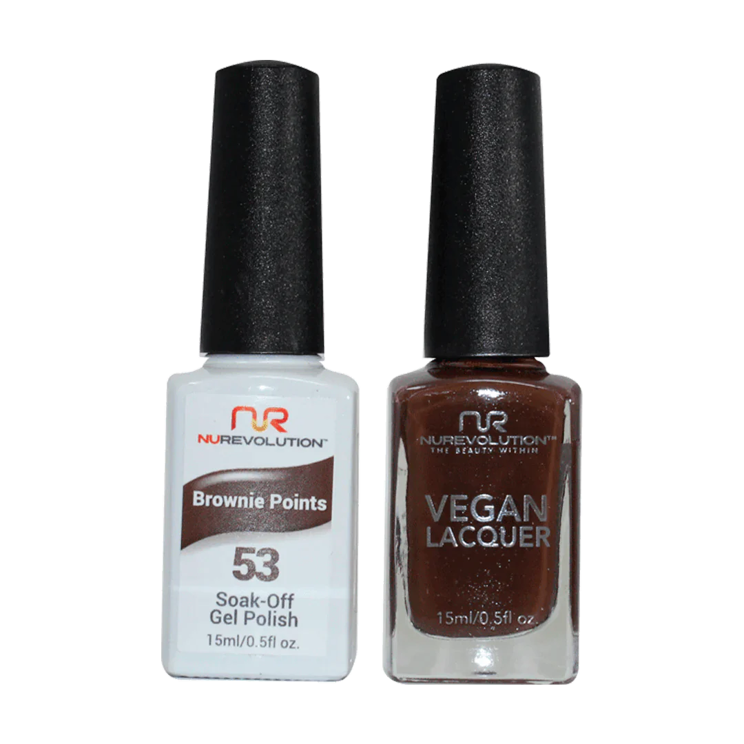 Ombre nail polish tones-NuRevolution Trio Duo Gel & Lacquer 053 Brownie Points