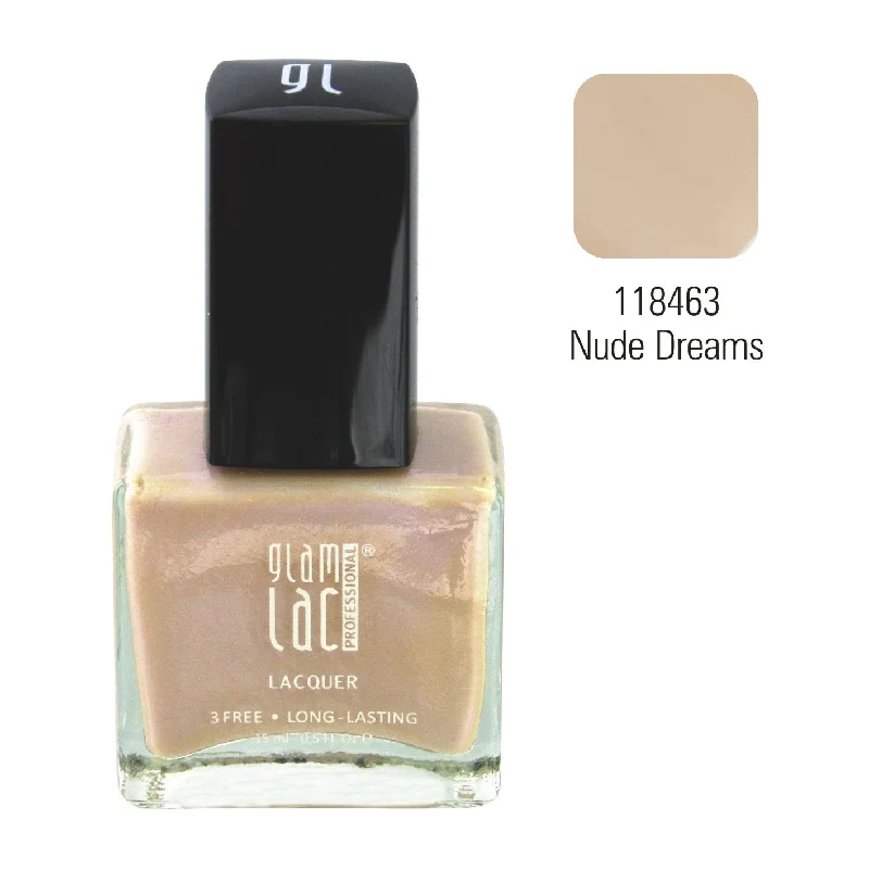 Bright nail polish shades-GlamLac gel effect nail lacquer polish 15 ml, 118463 NUDE DREAMS